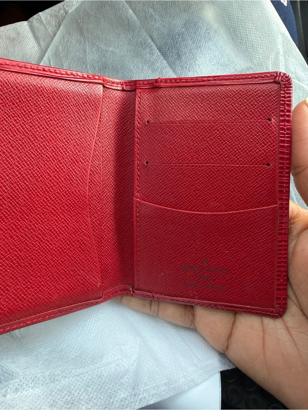 Authentic Louis Vuitton Red Epi Leather Pocket Organizer & Card Holder